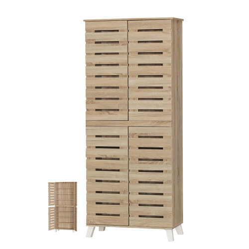 SC-2401-SLOW 4 Doors Shoe Cabinet - Solama Oak